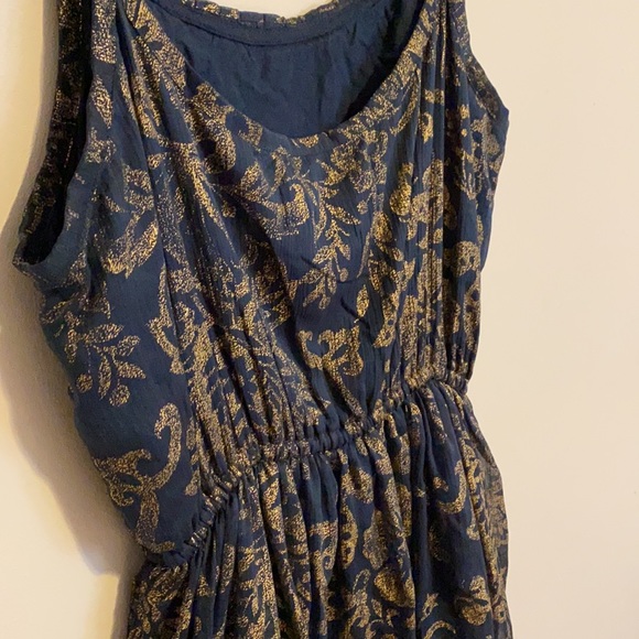 Abercrombie & Fitch Navy and Gold Long Tank - Picture 3 of 9